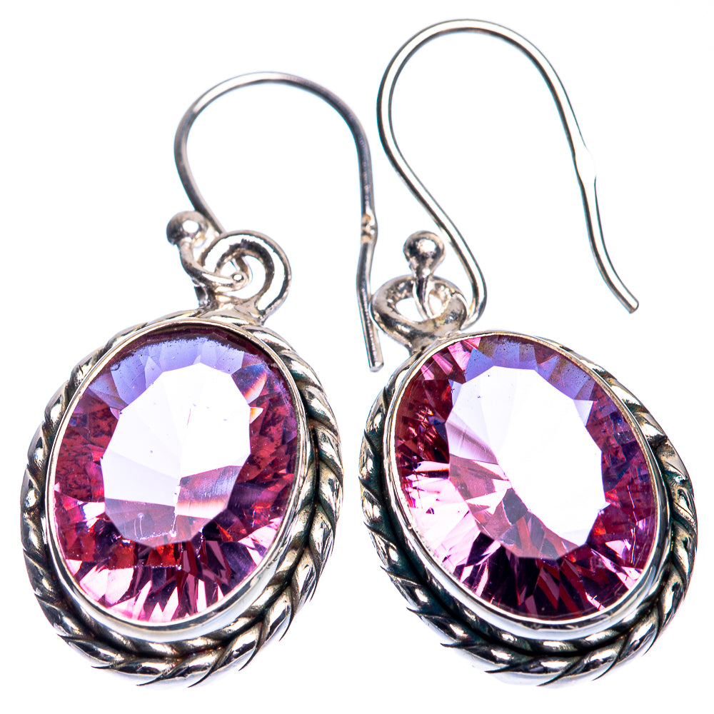 Color Change Alexandrite (Lab.) Earrings 1 3/8" (925 Sterling Silver) E432742