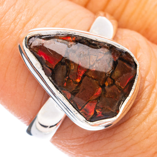 Rare Ammolite Ring Size 7 (925 Sterling Silver) R4881