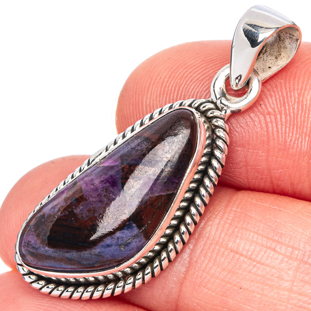 Rare Sugilite Pendant 1 3/8" (925 Sterling Silver) P41318