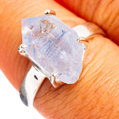 Faceted Dumortierite Quartz Ring Size 8 (.925 Sterling Silver)