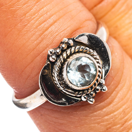 Blue Topaz Ring Size 7.75 (.925 Sterling Silver)