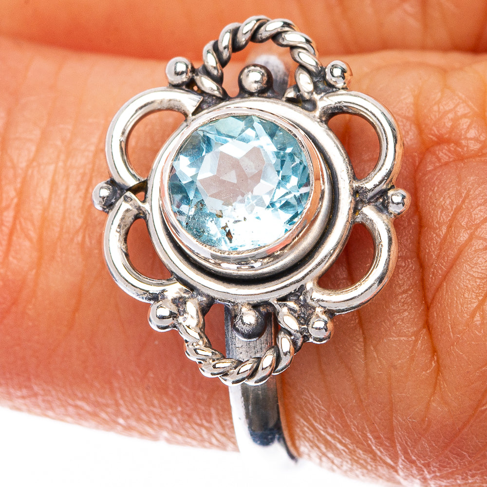 Blue Topaz Dainty Ring Size 5.5 (925 Sterling Silver) R145062