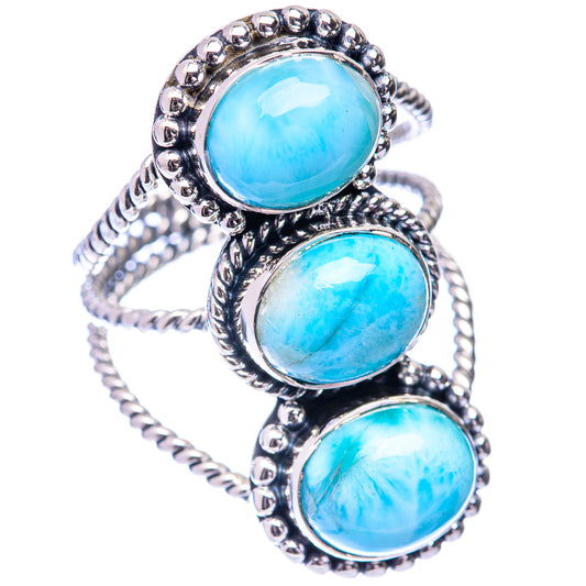 Large Larimar Ring Size 8.75 (925 Sterling Silver) R140810