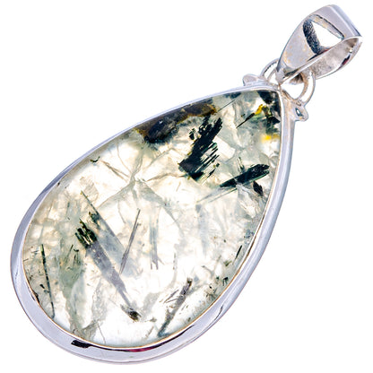 Prehnite Pendant 1 5/8" (.925 Sterling Silver)