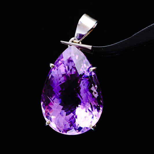 33.96ct Faceted Brazilian Amethyst Pendant 1 1/2" (.925 Sterling Silver)