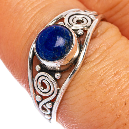 Lapis Lazuli Dainty Ring Size 8.75 (925 Sterling Silver) R145529