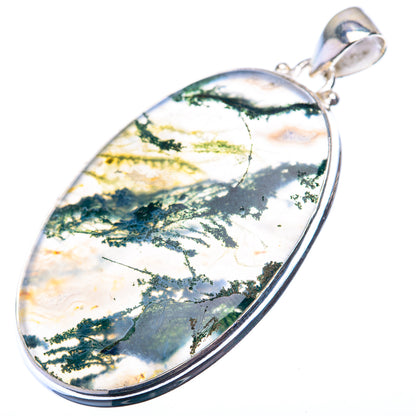 Green Moss Agate Pendant 2 1/8" (925 Sterling Silver) PD38548