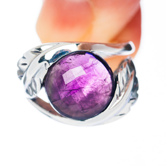 Premium Amethyst Leaf Ring Size 6 (.925 Sterling Silver)