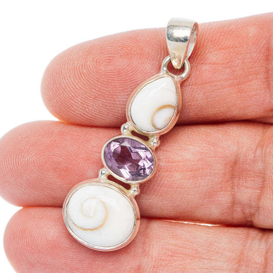 Shiva Eye, Amethyst Pendant 1 1/2" (.925 Sterling Silver)