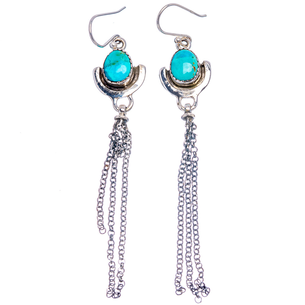 Mojave Turquoise Earrings 3 3/8" (.925 Sterling Silver)
