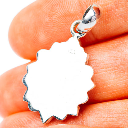 Southwestern Style Kingman Turquoise Pendant 1 3/8" (.925 Sterling Silver)