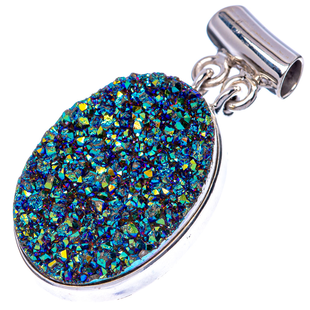 Titanium Druzy Pendant 1 1/2" (925 Sterling Silver) P41422