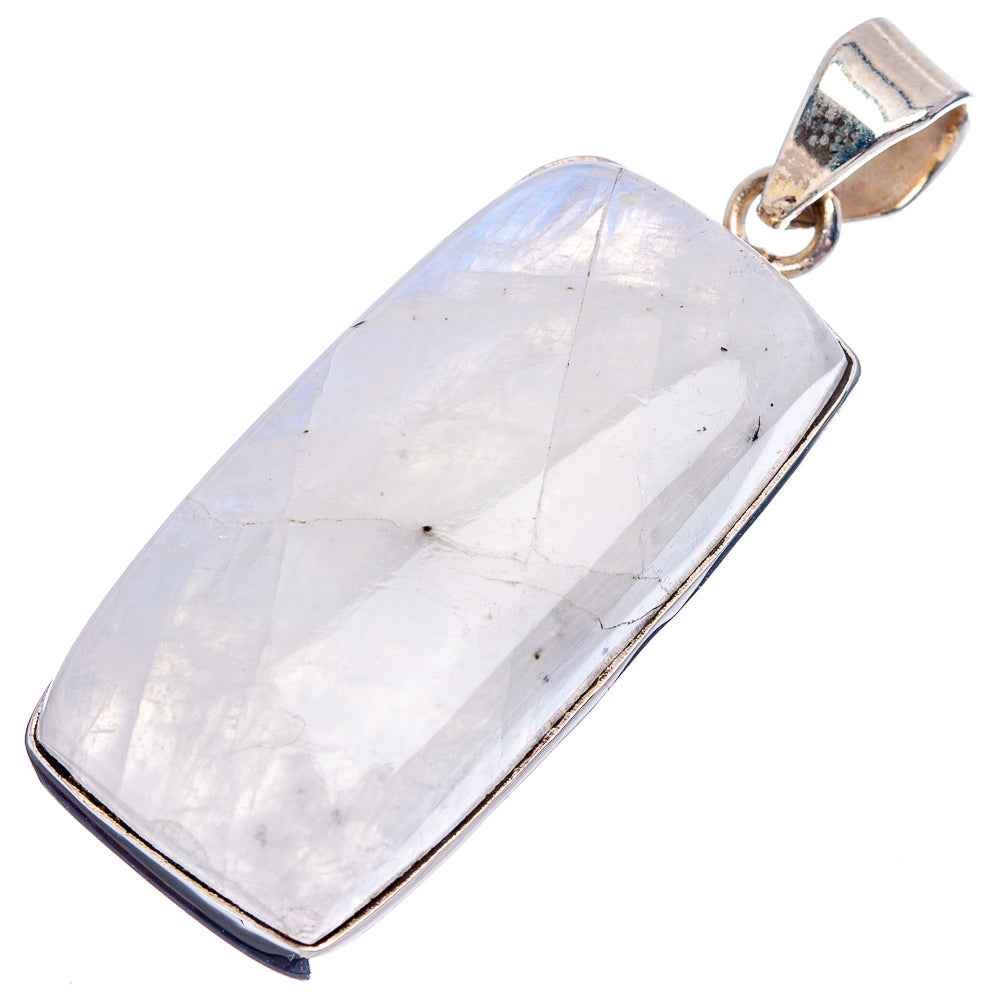 Premium Rainbow Moonstone Pendant 1 7/8" (.925 Sterling Silver)