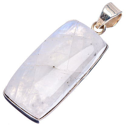 Premium Rainbow Moonstone Pendant 1 7/8" (.925 Sterling Silver)