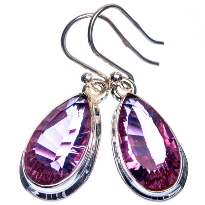 Color Change Alexandrite (Lab.) Earrings 1 3/8" (925 Sterling Silver) E432724