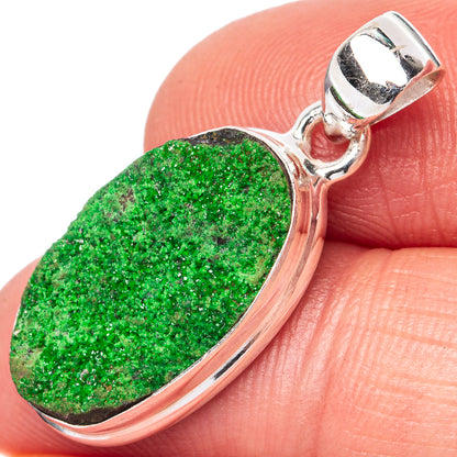 Rare Uvarovite Garnet Pendant 1 1/8" (925 Sterling Silver) P42769