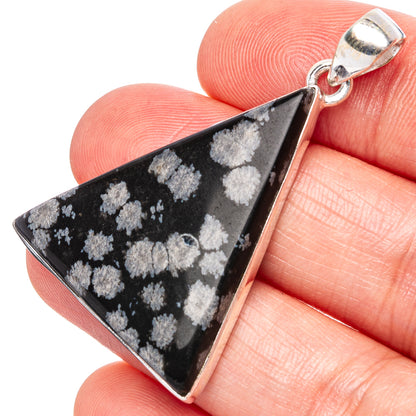 Snowflake Obsidian Pendants 1 5/8" (925 Sterling Silver) P43225