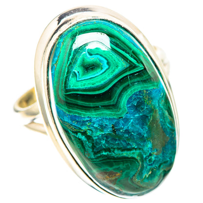 Large Malachite In Chrysocolla Ring Size 9.75 (925 Sterling Silver) RING138655