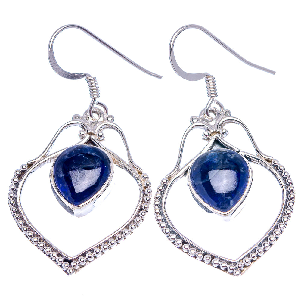 Premium Sodalite Earrings 1 3/4" (.925 Sterling Silver)