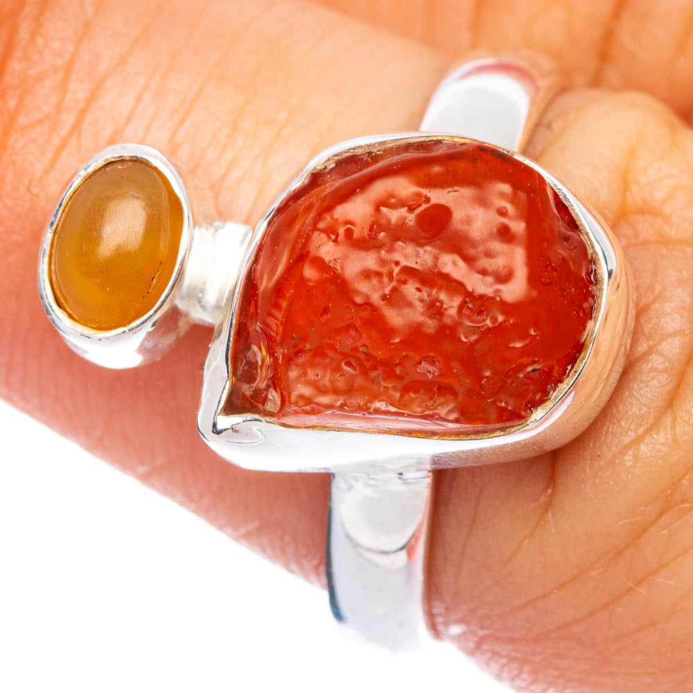 Rare Mexican Fire Opal, Carnelian Ring Size 7 (925 Sterling Silver) R145537