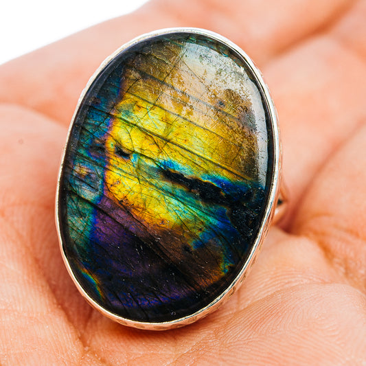 Premium Labradorite Ring Size 8.25 (.925 Sterling Silver)