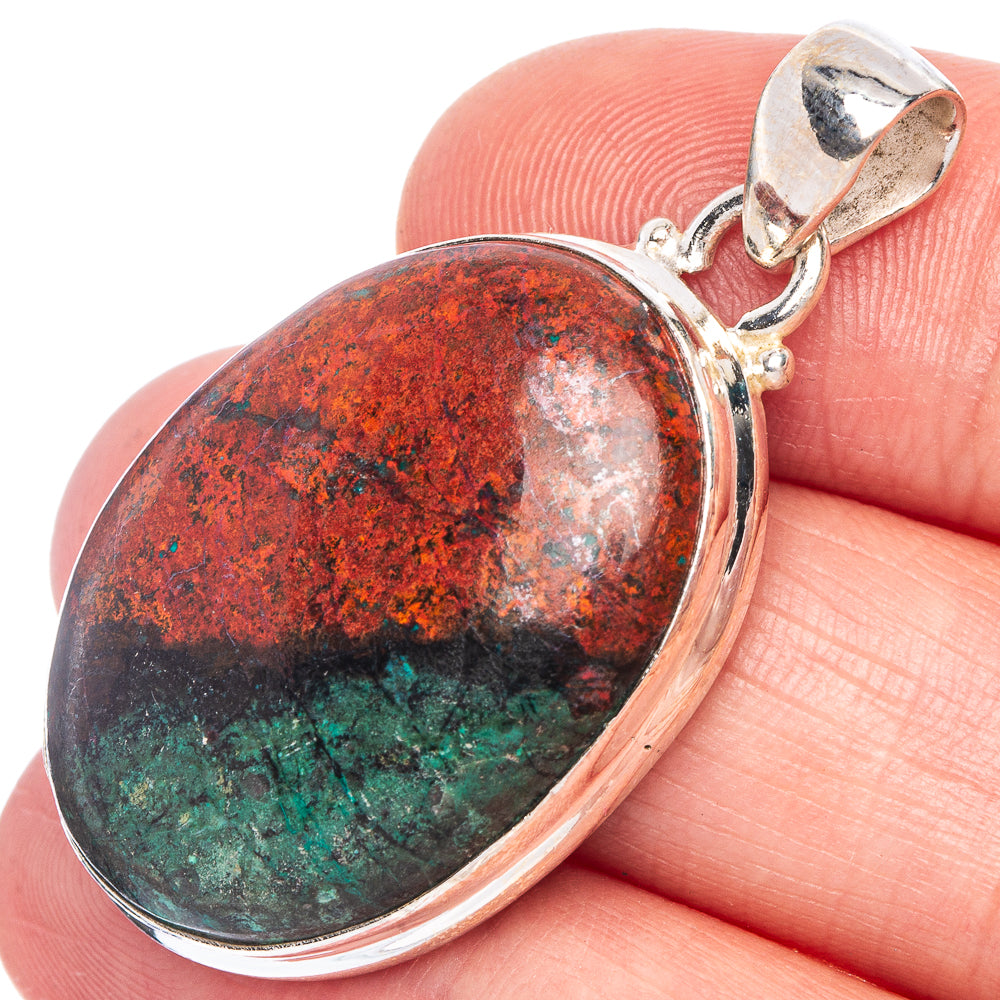 Oval Sonora Sunrise jasper pendant in 925 sterling silver bezel, with bail loop