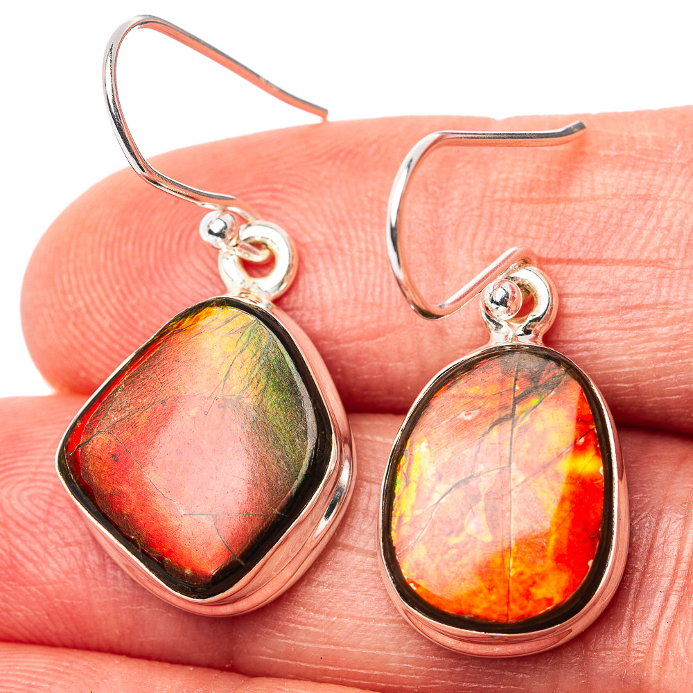 Premium Canadian Ammolite Earrings 1 1/4" (.925 Sterling Silver)