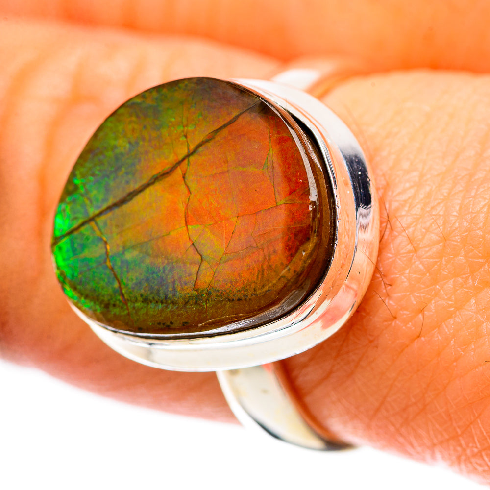 Canadian Ammolite Ring Size 8 (925 Sterling Silver) RING139064