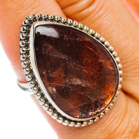 Purple Haze Sunstone Ring Size 8.75 (German Silver)