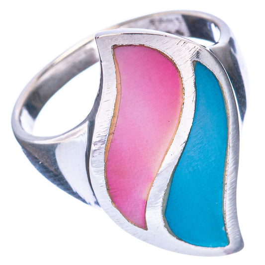 Mother Of Pearl Inlay Ring Size 6.75 (925 Sterling Silver) R2829