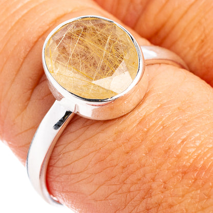 Rutilated Quartz Ring Size 8.75 (.925 Sterling Silver)