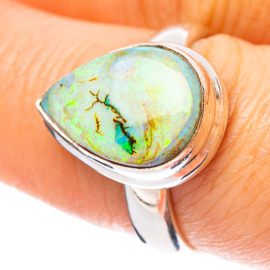 Rare Sterling Opal Ring Size 8 (925 Sterling Silver) R4412