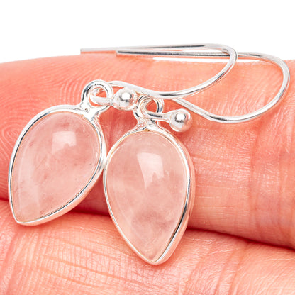 Rose Quartz Dainty Earrings 1 1/8" (925 Sterling Silver) E2039