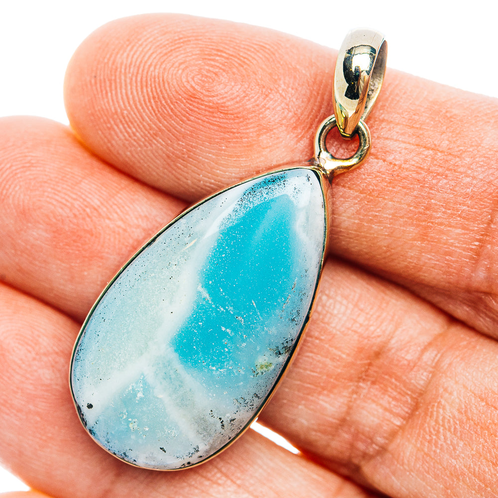 Peruvian Opal Pendant 1 5/8" (German Silver)