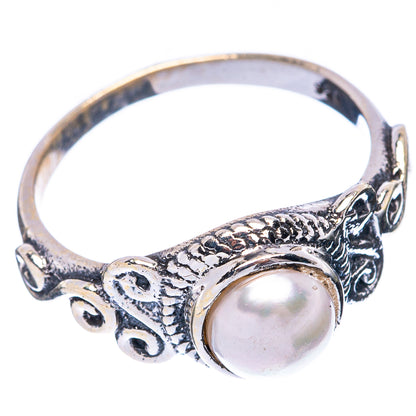 Cultured Pearl Dainty Ring Size 7.75 (925 Sterling Silver) R5884