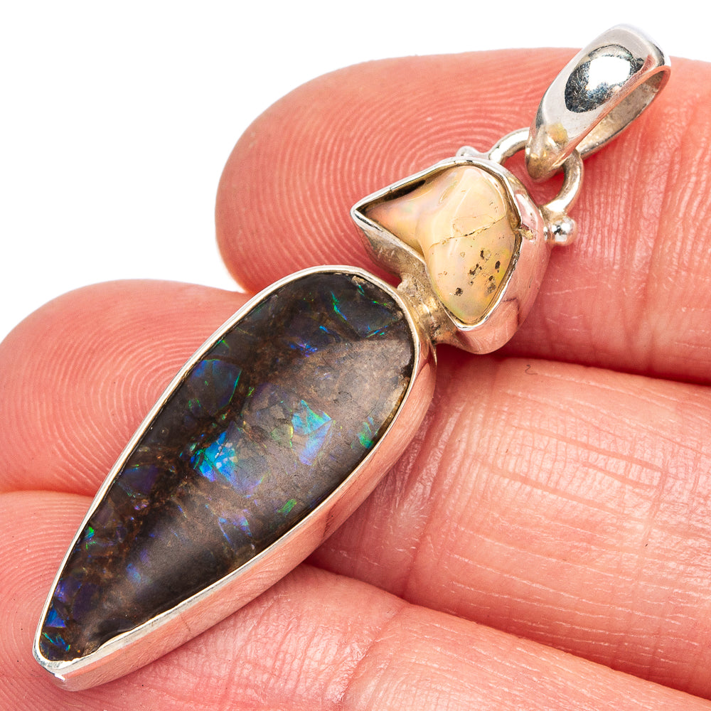 Rare Ammolite Pendant 1 3/4" (925 Sterling Silver) P40467