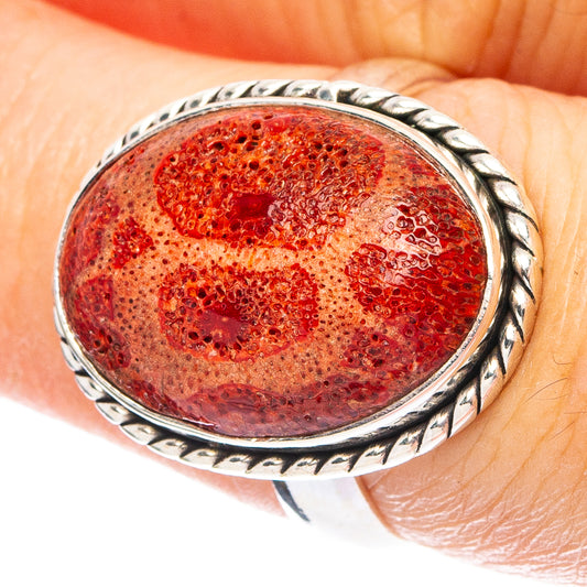 Sponge Coral 925 Sterling Silver Ring Size 7 (925 Sterling Silver) R6052