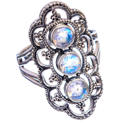 Rainbow Moonstone Ring Size 8.75 (925 Sterling Silver) R143129