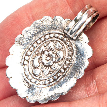 Vintage Native Style Arizona Turquoise 1 5/8" (925 Sterling Silver) P40020