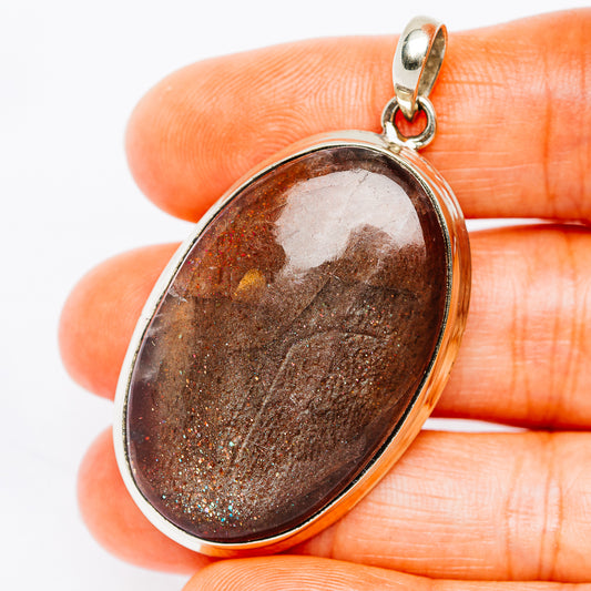 Purple Haze Sunstone Pendant 1 7/8" (German Silver)