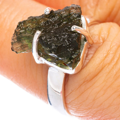 Rare Czech Moldavite Ring Size 7 (925 Sterling Silver) R146698