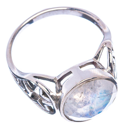 Rainbow Moonstone Ring Size 8 (.925 Sterling Silver)