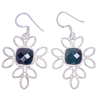 Premium Black Onyx Earrings 1 7/8" (925 Sterling Silver) E1202