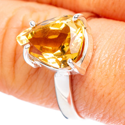 Faceted Citrine Ring Size 9 (925 Sterling Silver) R4503