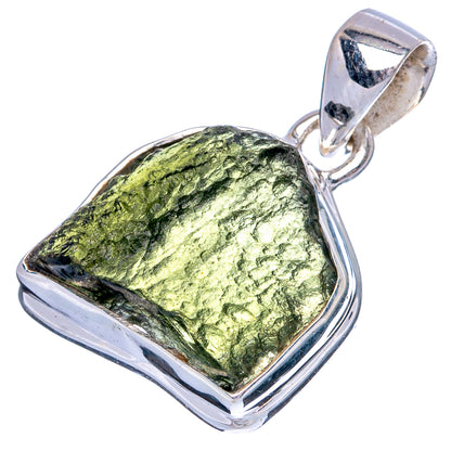 Rare Moldavite Pendant 1" (925 Sterling Silver) P43488