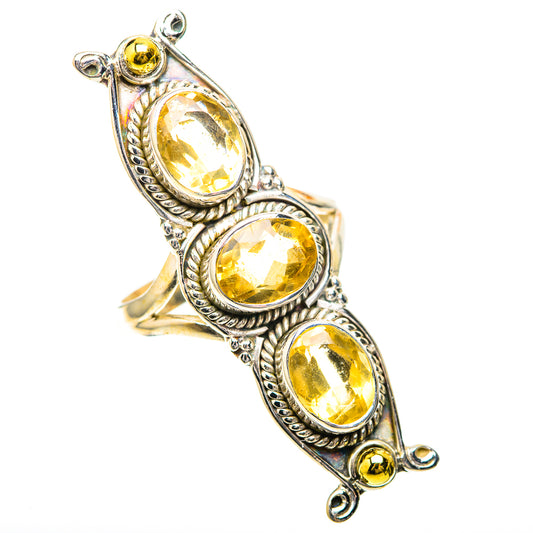 Large Faceted Citrine Ring Size 7.25 (925 Sterling Silver) RING139851