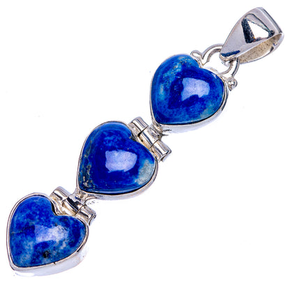 Sodalite Heart Pendant 1 7/8" (925 Sterling Silver) P40311