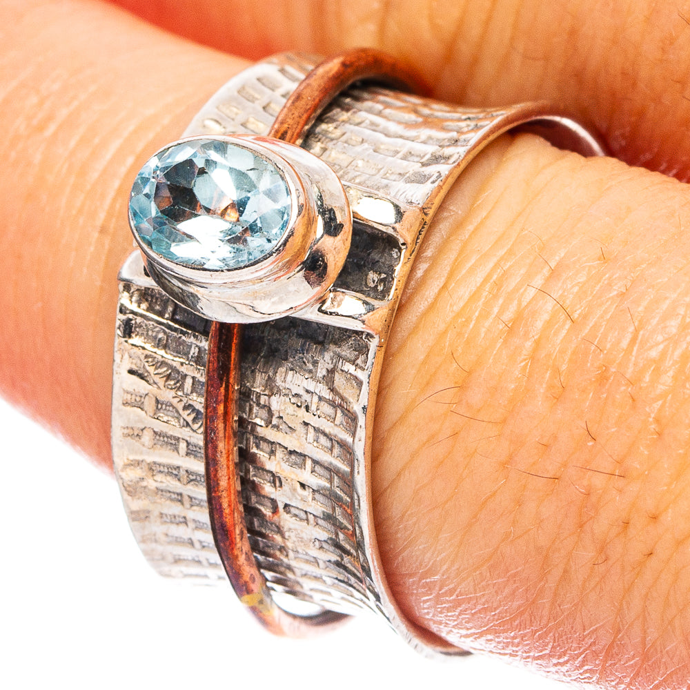 Blue Topaz 925 Sterling Silver Ring Size 7.75 (925 Sterling Silver) R6077