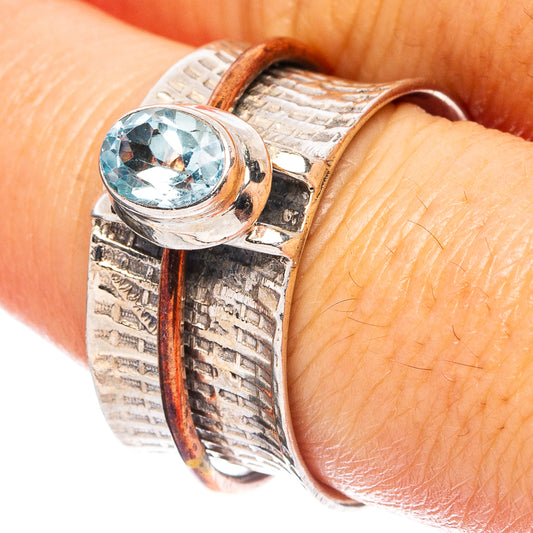 Blue Topaz 925 Sterling Silver Ring Size 7.75 (925 Sterling Silver) R6077