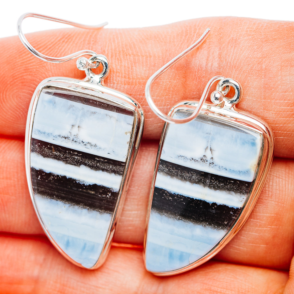 Premium Owyhee Opal Earrings 1 3/4" (.925 Sterling Silver)
